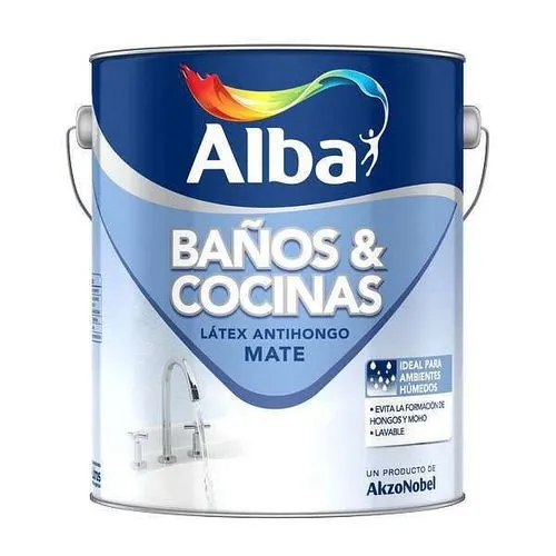 PINTURA LÁTEX INTERIOR BLANCO MATE 1 LTS ALBA